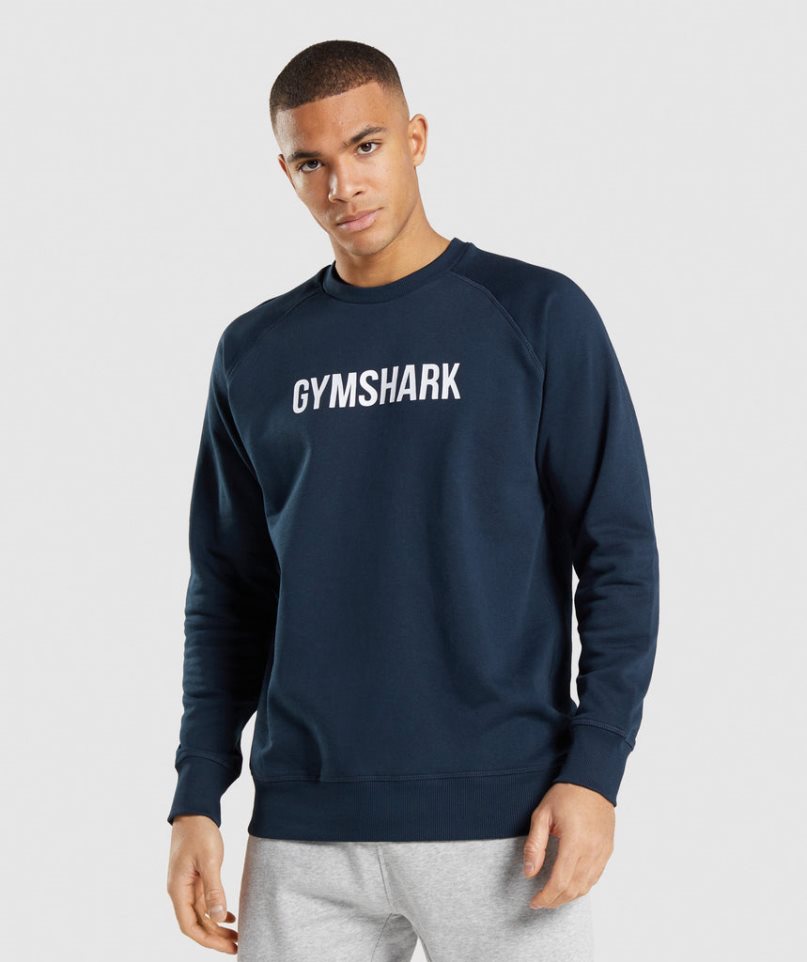 Bluzy Gymshark Apollo Crew Męskie Granatowe | PL 078ZDM